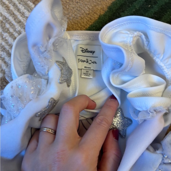 Girls' White and Silver Star Dress - Picture 4 of 5